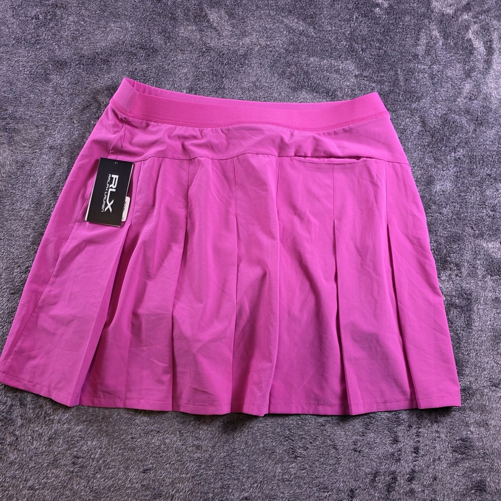 RLX Ralph Lauren 17" Back Pleated Performance Skort Size M Tennis Pickle Ball